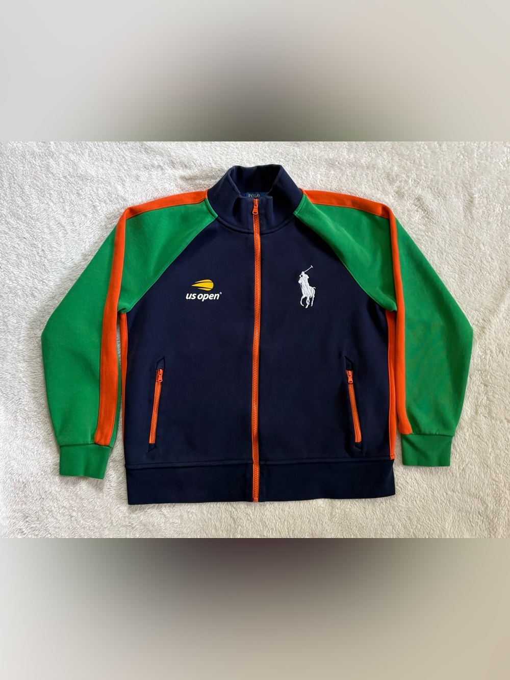 Polo Ralph Lauren 2025 US Open Tennis Ball Crew Full Zip Jacket Large Colorblock